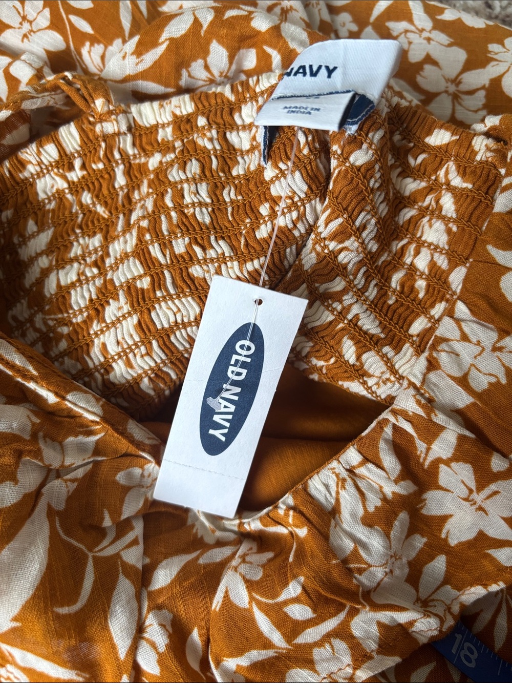 Floral Ruffle Off-Shoulder Dress in Mustard - Picture 5 of 6